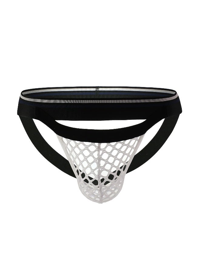 Men's Jockstrap Underwear Keep Warm Mesh Pouch G-String Ultra-wide Belt Thong