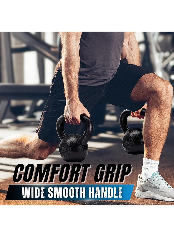 Yes4All Kettlebell Weights Cast Iron/Kettlebells Powder Coated Strength Training Home Gym Full Body Exercises - Image 4