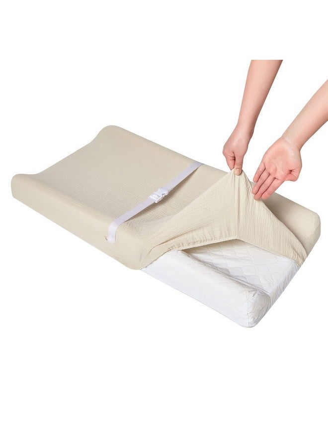 DONOMILO Muslin Changing Pad Cover,Ultra Soft Breathable Diaper Changing Table Cover for Baby Boys Girls,Neutral Fitted Changing Pad Sheets - Image 4