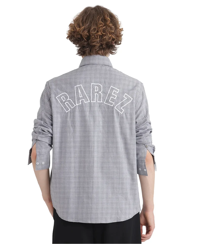 Rare Rabbit Men's Oversized Fit Checked Shirt