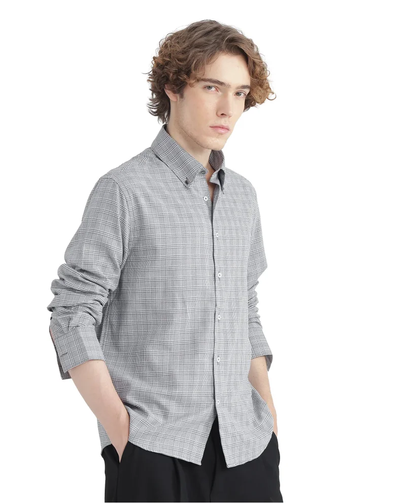 Rare Rabbit Men's Oversized Fit Checked Shirt