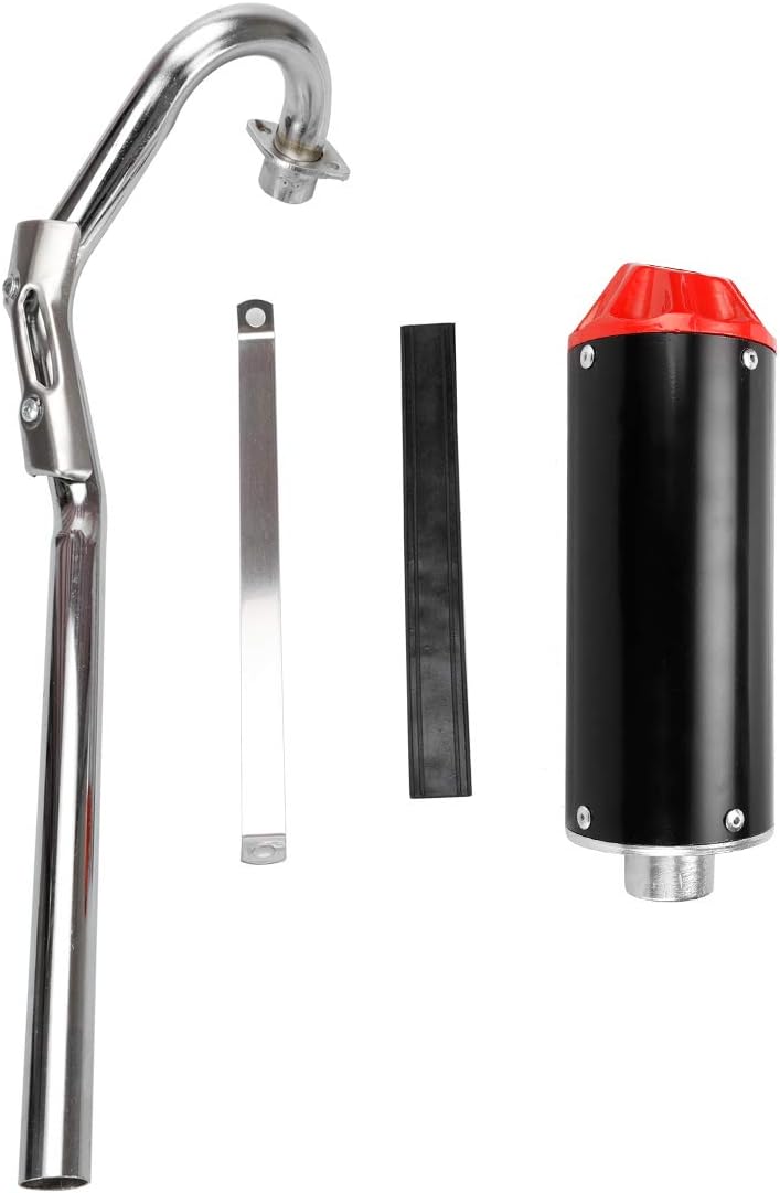 FVRITO Exhaust Muffler Silencer Pipe Assembly Kit for 70cc 90cc 110cc 125cc CRF50 XR50 SSR SR110 Roketa Taotao DB14 DB10 X-PRO DB-X20 SDG Coolster Chinese Mini Pit Dirt Bike Motocross Parts Red - Image 2