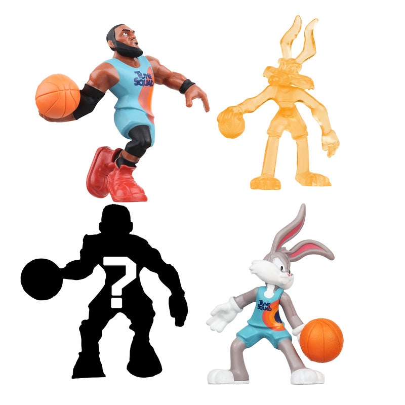 سبيس جام Moose Toys : A New Legacy - 4 Pack - 2'' Lebron, Bugs Bunny, Wile E. Coyote, u0026 1 Mystery Figure - Bench, Multicolor, 14574 - Image 1