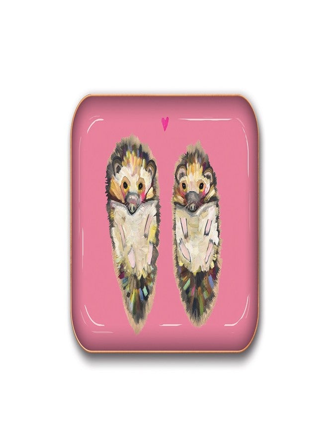 Studio Oh! Medium Metal Catchall Tray by Studio Oh! - Eli Halpin Hedgehogs - 7" x 4.75" - Dish Tray with Unique Full-Color Artwork - Holds Jewelry, Change, Paperclips & Trinkets - Image 1