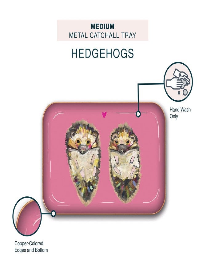 Studio Oh! Medium Metal Catchall Tray by Studio Oh! - Eli Halpin Hedgehogs - 7" x 4.75" - Dish Tray with Unique Full-Color Artwork - Holds Jewelry, Change, Paperclips & Trinkets - Image 3