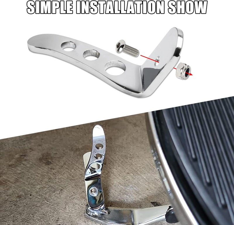 PSLER Kickstands Side Stand Assist Tool for Touring Motorcycles 1991-2021, Chrome - Image 4