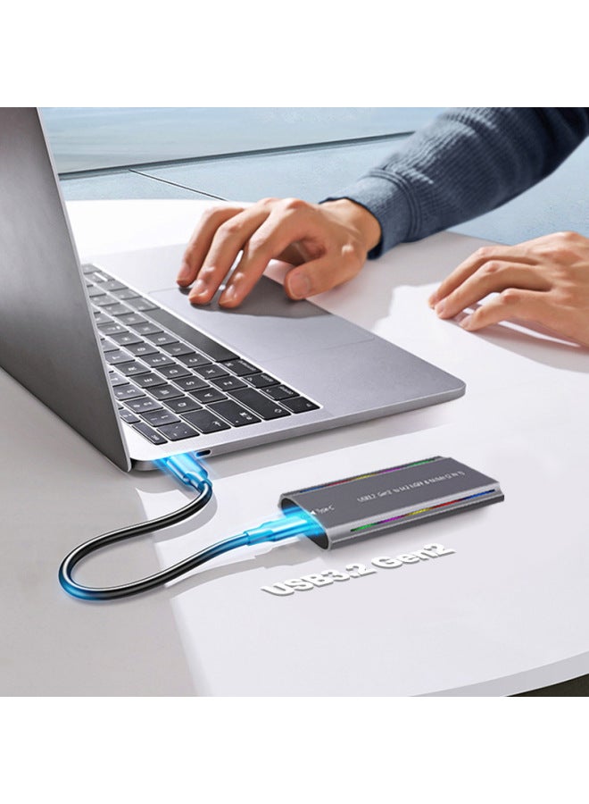 M.2 Solid State USB3.1NGFF  Nvme Protocol Hard Disk Box Type-C RGB Light Aluminum Alloy Mobile Hard Disk Box-Color:TN07-L-CC(NGFF Protocol) Black - Image 5
