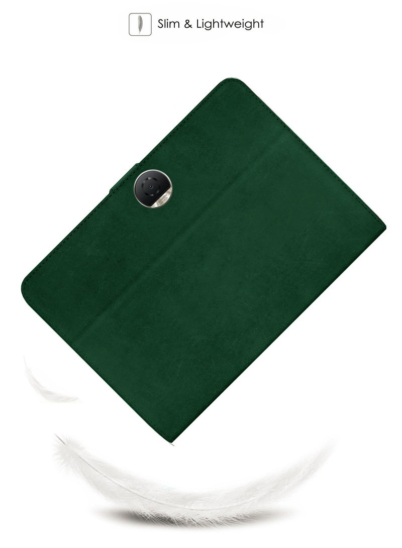 Wtech PU Leather Magnetic Closure Flip Case Cover For Honor Pad 9 12.1 Inch 2023 Dark Green - Image 2