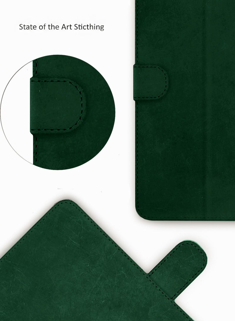 Wtech PU Leather Magnetic Closure Flip Case Cover For Honor Pad 9 12.1 Inch 2023 Dark Green - Image 3