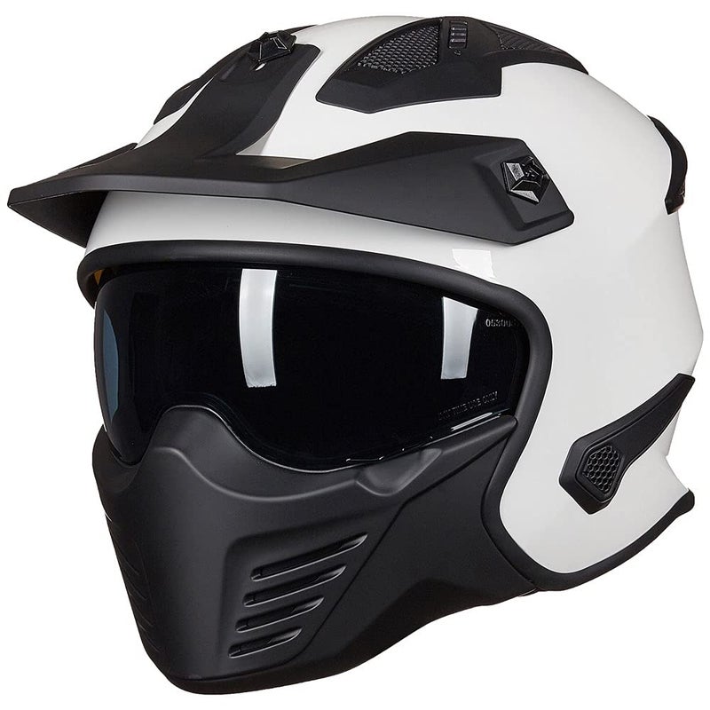 ILM Open Face Motorcycle 34 Half Helmet for Dirt Bike Moped ATV UTV Motocross Cruiser Scooter DOT Model 726X WhiteL