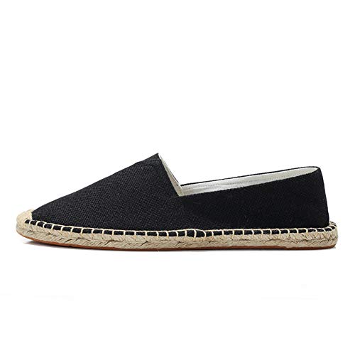 fereshte Unisex Espadrilles Flats Mens Womens Alpargata Breathable Slip On Canvas Shoes Black Label Size 44-270mm - US 11.5 Women/10 Men - Image 4