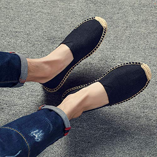 fereshte Unisex Espadrilles Flats Mens Womens Alpargata Breathable Slip On Canvas Shoes Black Label Size 44-270mm - US 11.5 Women/10 Men - Image 5