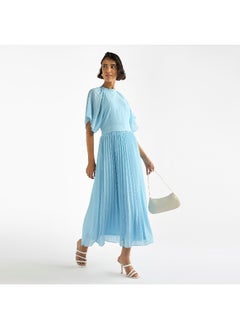 FAV Pleated Maxi Dress with Ruffle Sleeves  - Image 1