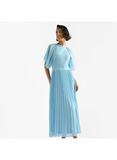FAV Pleated Maxi Dress with Ruffle Sleeves  - Image 2
