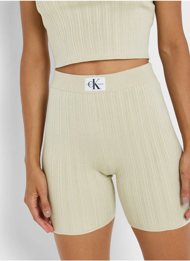 Calvin Klein Jeans High Waist Logo Shorts