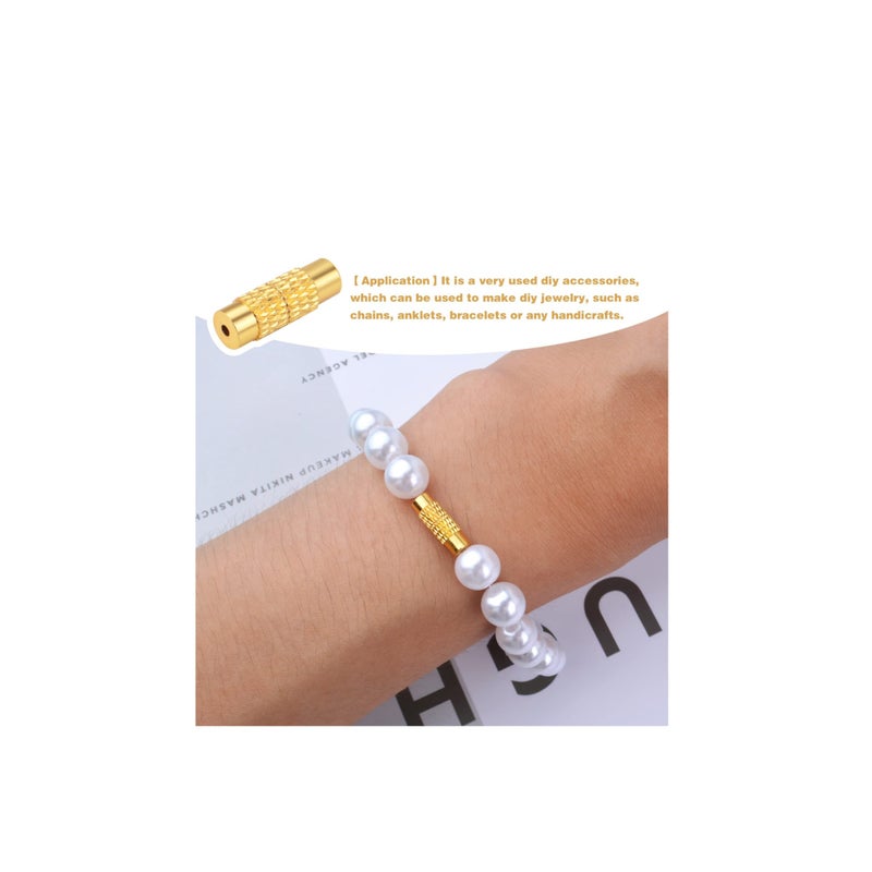 SOLARAE Screw Twist Clasps,  Brass Jewelry End Tip Caps Tube Fastener Cord End Caps DIY Decoration Accessories for Bracelet Necklace Craft Supplies Golden and Silver 12 mm x 4.2 mm (50pcs) - Image 4