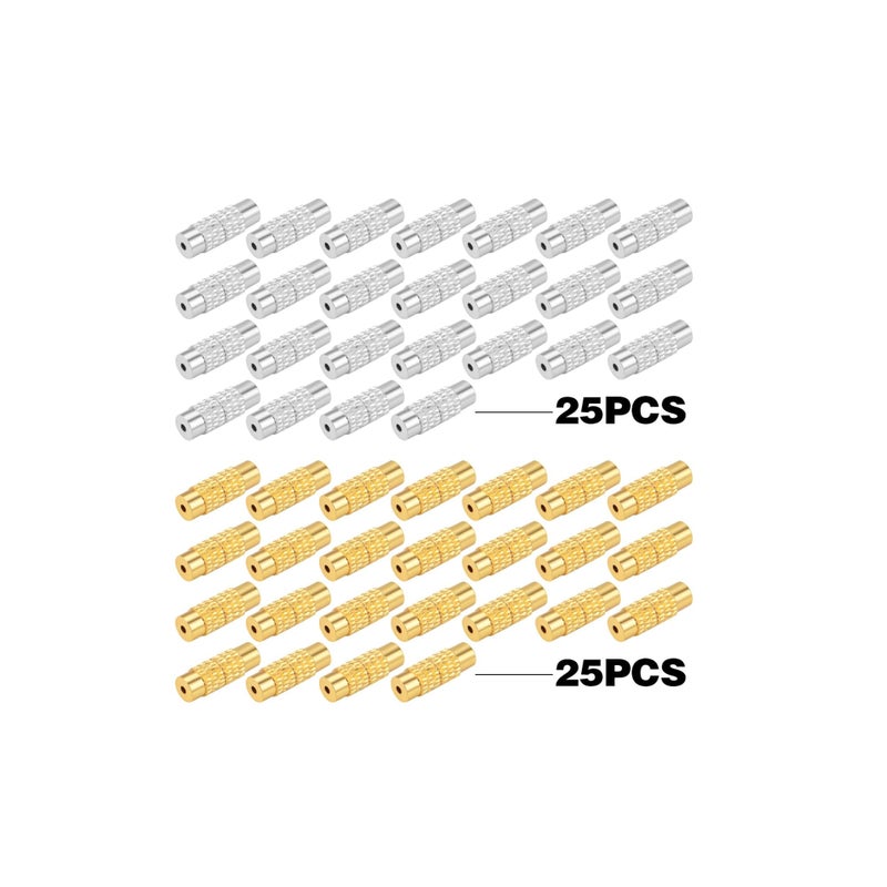 SOLARAE Screw Twist Clasps,  Brass Jewelry End Tip Caps Tube Fastener Cord End Caps DIY Decoration Accessories for Bracelet Necklace Craft Supplies Golden and Silver 12 mm x 4.2 mm (50pcs) - Image 2
