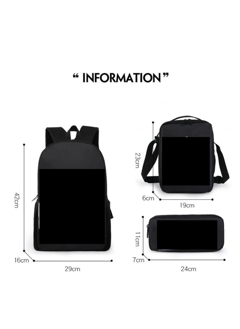 Generic - Mario cartoon backpack, primary and secondary school student backpack, large capacity backpack, three piece set, single shoulder bag, pencil case, unisex - Image 1