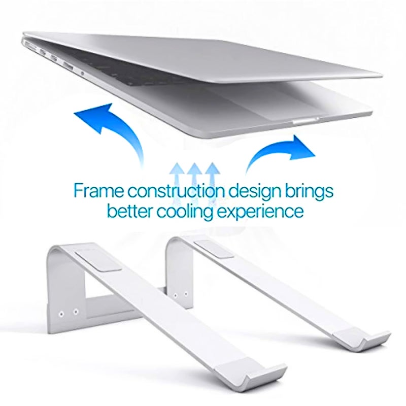Ergonomic Laptop Stand: 16° Angle Premium Silver Aluminum Riser - Ventilated Heat-Dissipating Portable Holder for Home Office Travel Comfortable Typing Viewing - Image 5