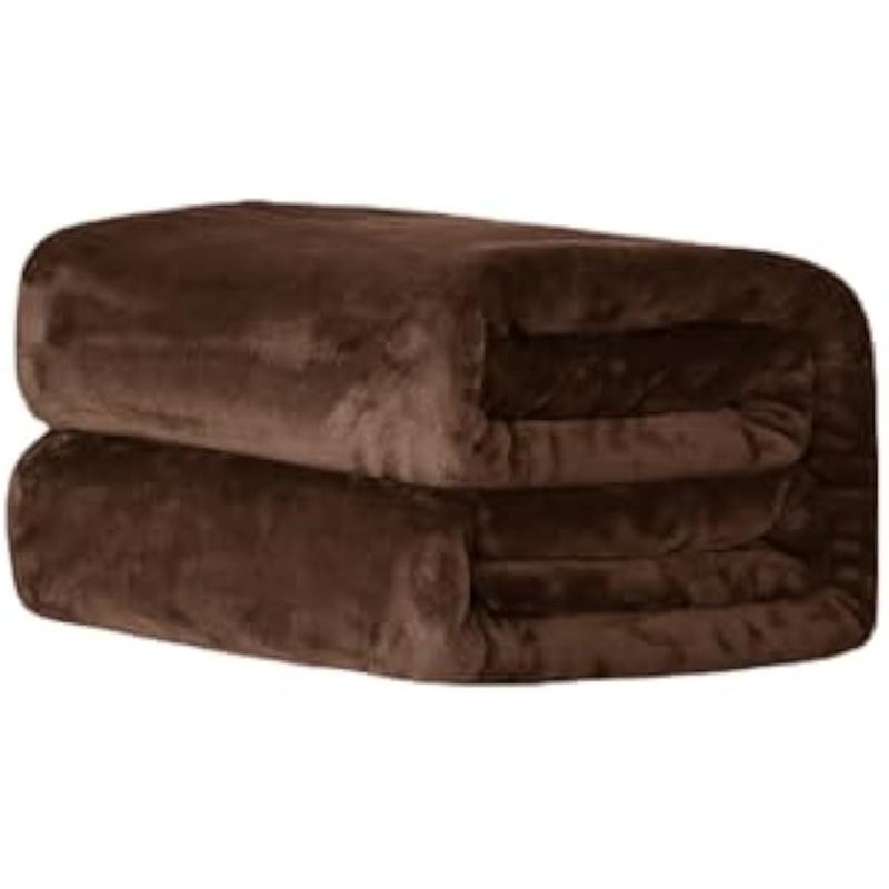 Loquat 150X200cm Thick and Cozy Flannel Coral Fleece Blanket - Soft and Skin-friendly, Fine Plush, Machine Washable - Ideal for Winter, Home, and Travel （coffee） - Image 1