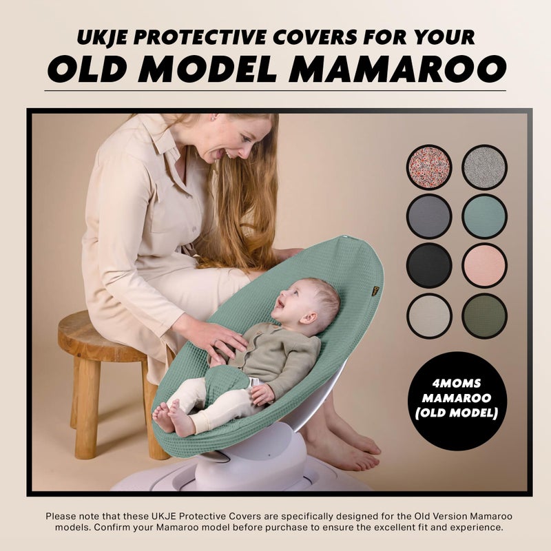 UKJE Liner Baby Rocker Cover, Compatible with 4moms MamaRoo 4 Old Model Before 2022, Baby Swing Cover, Bouncer Cover, Cover Swing Bouncer, Jade - Image 5