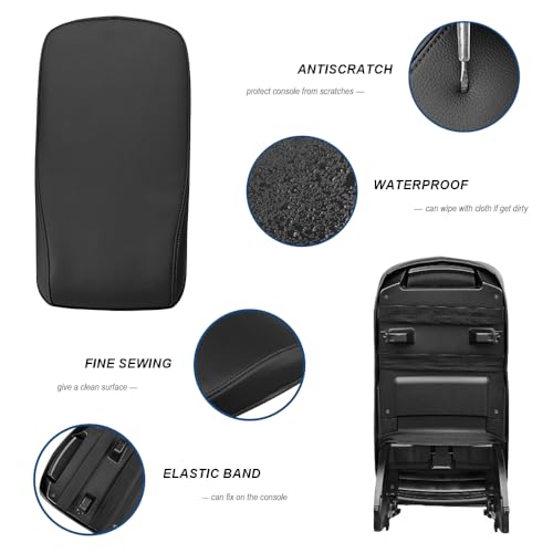DEYTOP Armrest Cover for Toyota Avalon 2013-2018 Accessories Center Console Cover for Toyota Avalon 2013 2018 Accessories Armrest Pad (Black) - Image 4