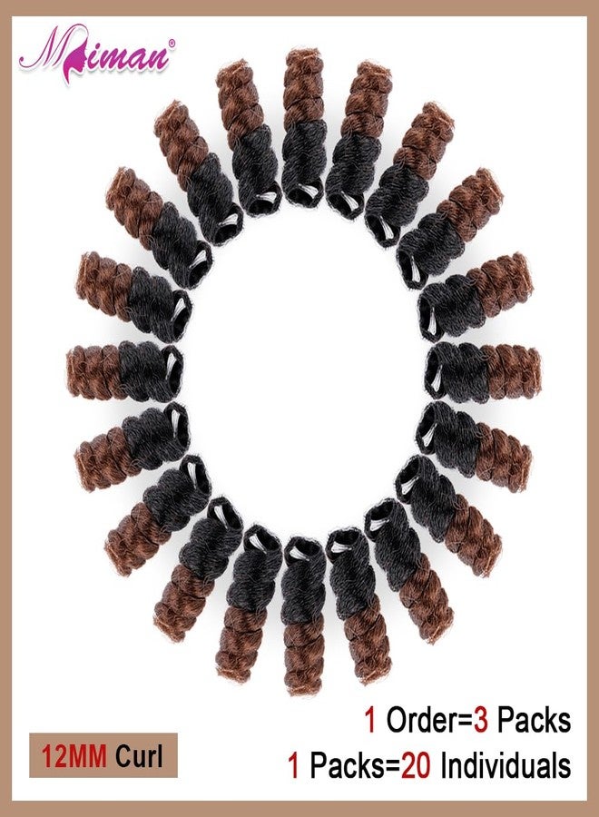 MIMAN 3 Packs 10 Inch Short Curly Crochet Hair for Black Women 12MM Crochet Braids Synthetic Braiding Hair Extensions for Women DIY Mohawk Afro Braided Hairstyle (Black to Brown #1B/30) - Image 3