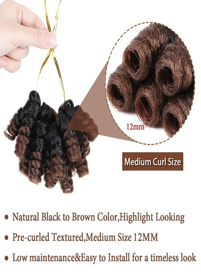 MIMAN 3 Packs 10 Inch Short Curly Crochet Hair for Black Women 12MM Crochet Braids Synthetic Braiding Hair Extensions for Women DIY Mohawk Afro Braided Hairstyle (Black to Brown #1B/30) - Image 4