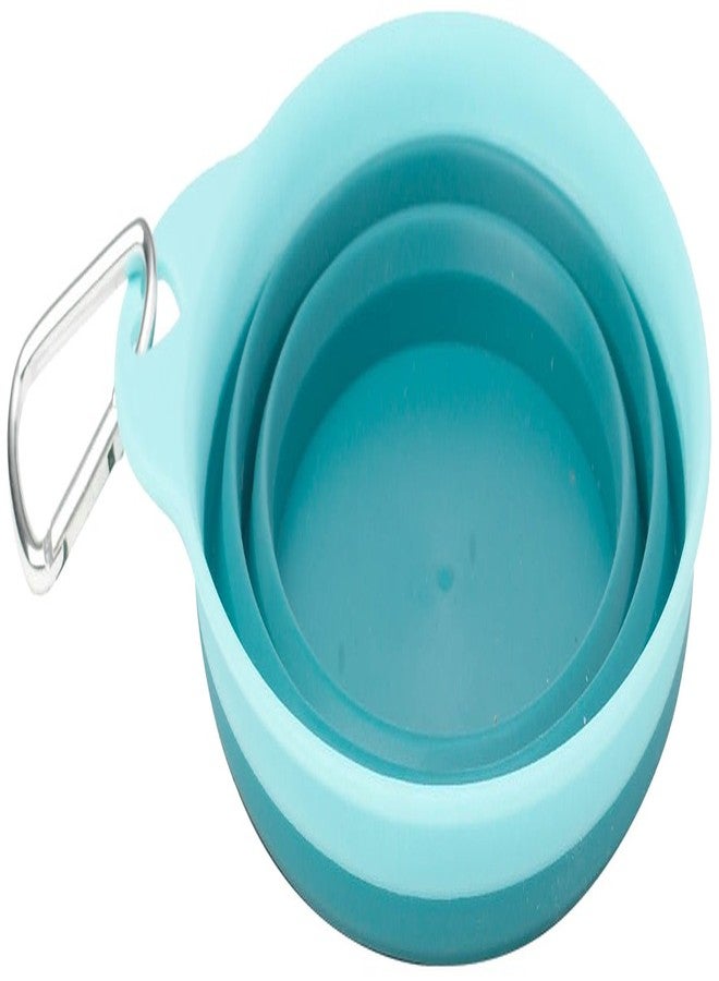 PetRageous 1-Cup Casey's Collapsible Pet Bowl, Aqua,Blue - Image 2