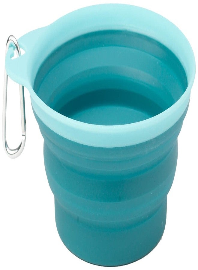 PetRageous 1-Cup Casey's Collapsible Pet Bowl, Aqua,Blue - Image 1