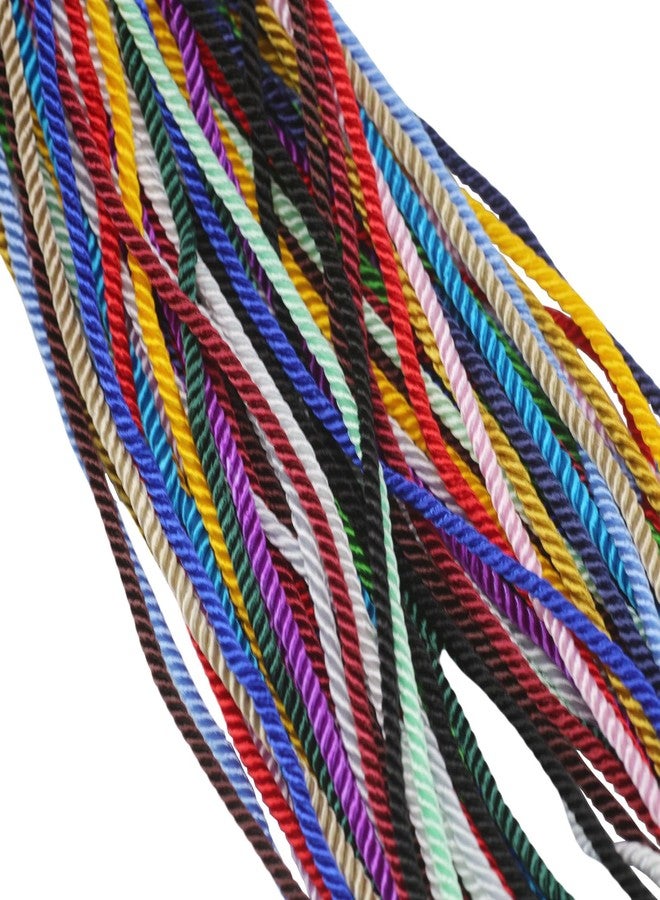 PAMIR TONG 3mm Twisted Nylon Twine Cord for Bracelet Assorted Color 36 Yards Satin 3 Braided Beading Milan Rope Macrame Thread String Knotting Cord for Jewelry Making-DIY Crafts-Necklace-Pendant - Image 4