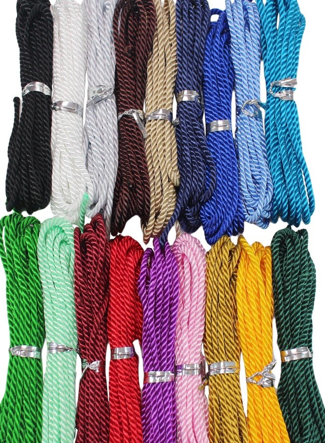 PAMIR TONG 3mm Twisted Nylon Twine Cord for Bracelet Assorted Color 36 Yards Satin 3 Braided Beading Milan Rope Macrame Thread String Knotting Cord for Jewelry Making-DIY Crafts-Necklace-Pendant - Image 1