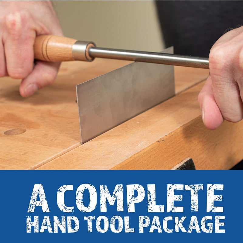 Fulton Fulton Cabinet Scraper Burnisher with 6 Piece Multi-Shaped Scraper Set 3 Rectangle 1 Beveled 1 Curved (Convex and Concave) and 1 Gooseneck Scraper  - Image 3