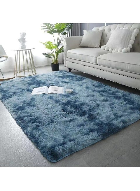Modern Wool Fluffy Floor Mat Carpet with Anti slip High Pile Bottom with Upgraded Foam (Size 120×160CM)