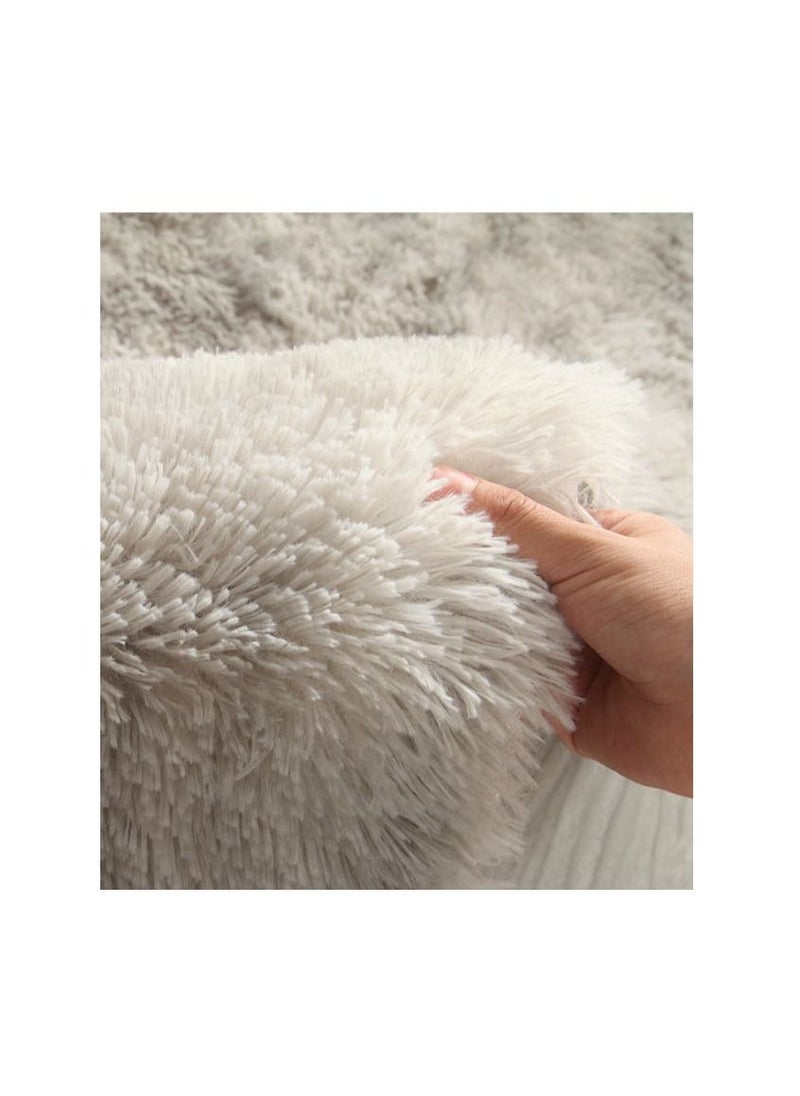 Mei Lifestyle - Modern Wool Fluffy Floor Mat Carpet with Anti slip High Pile Bottom with Upgraded Foam (Size 120×160CM) - Image 1