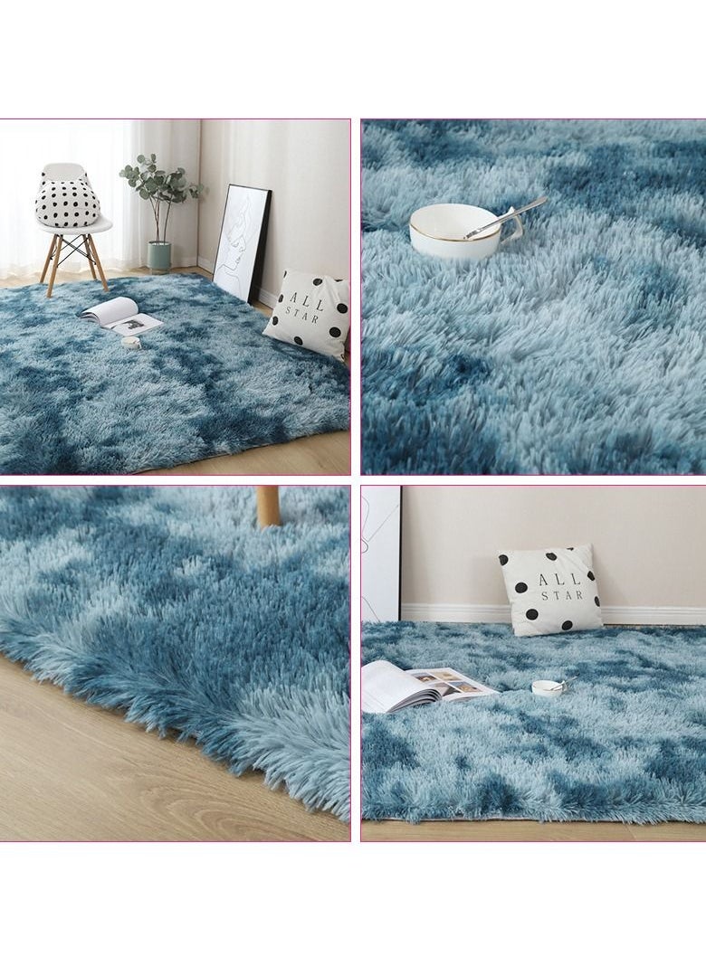 Mei Lifestyle - Modern Wool Fluffy Floor Mat Carpet with Anti slip High Pile Bottom with Upgraded Foam (Size 120×160CM) - Image 1