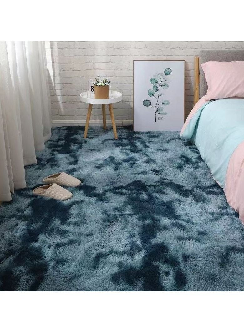 Mei Lifestyle - Modern Wool Fluffy Floor Mat Carpet with Anti slip High Pile Bottom with Upgraded Foam (Size 120×160CM) - Image 1