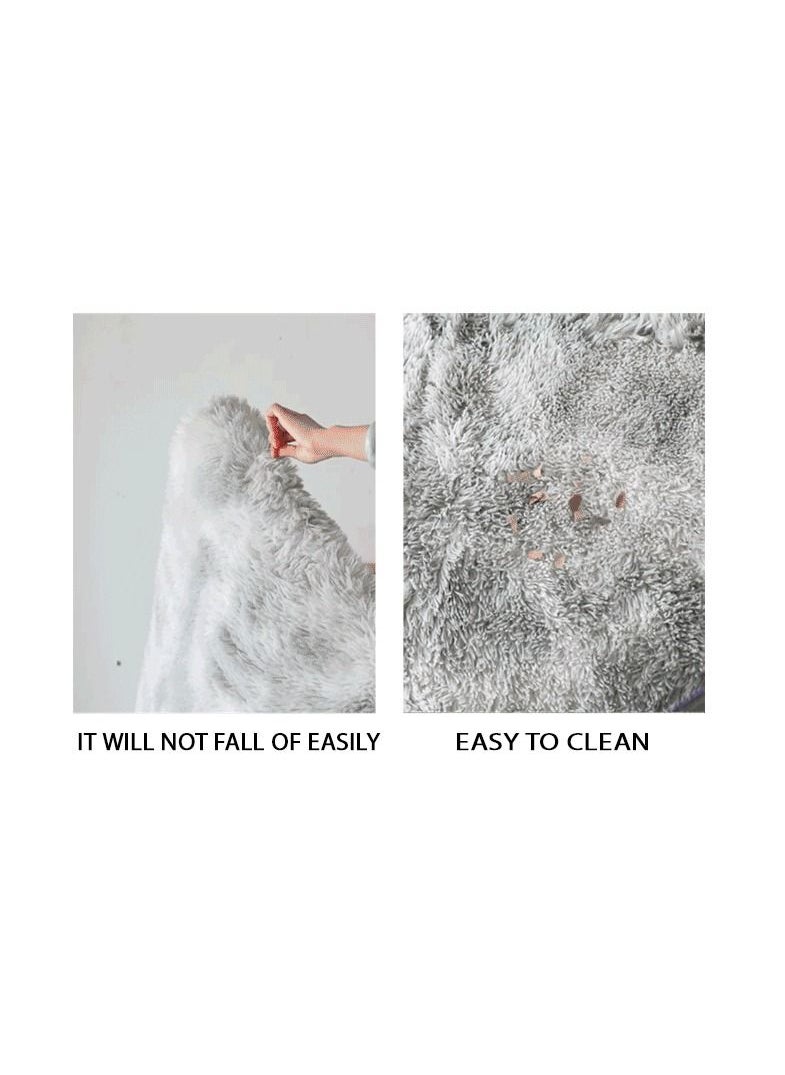Mei Lifestyle - Modern Wool Fluffy Floor Mat Carpet with Anti slip High Pile Bottom with Upgraded Foam (Size 120×160CM) - Image 1