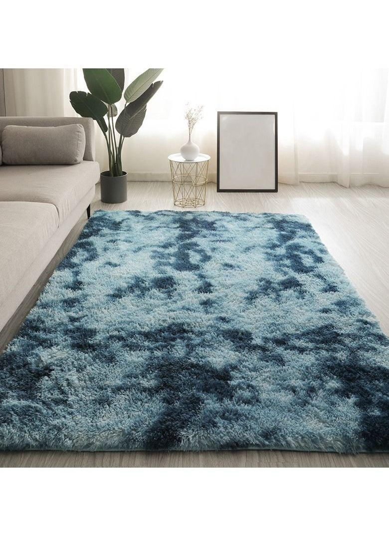 Mei Lifestyle - Modern Wool Fluffy Floor Mat Carpet with Anti slip High Pile Bottom with Upgraded Foam (Size 120×160CM) - Image 1