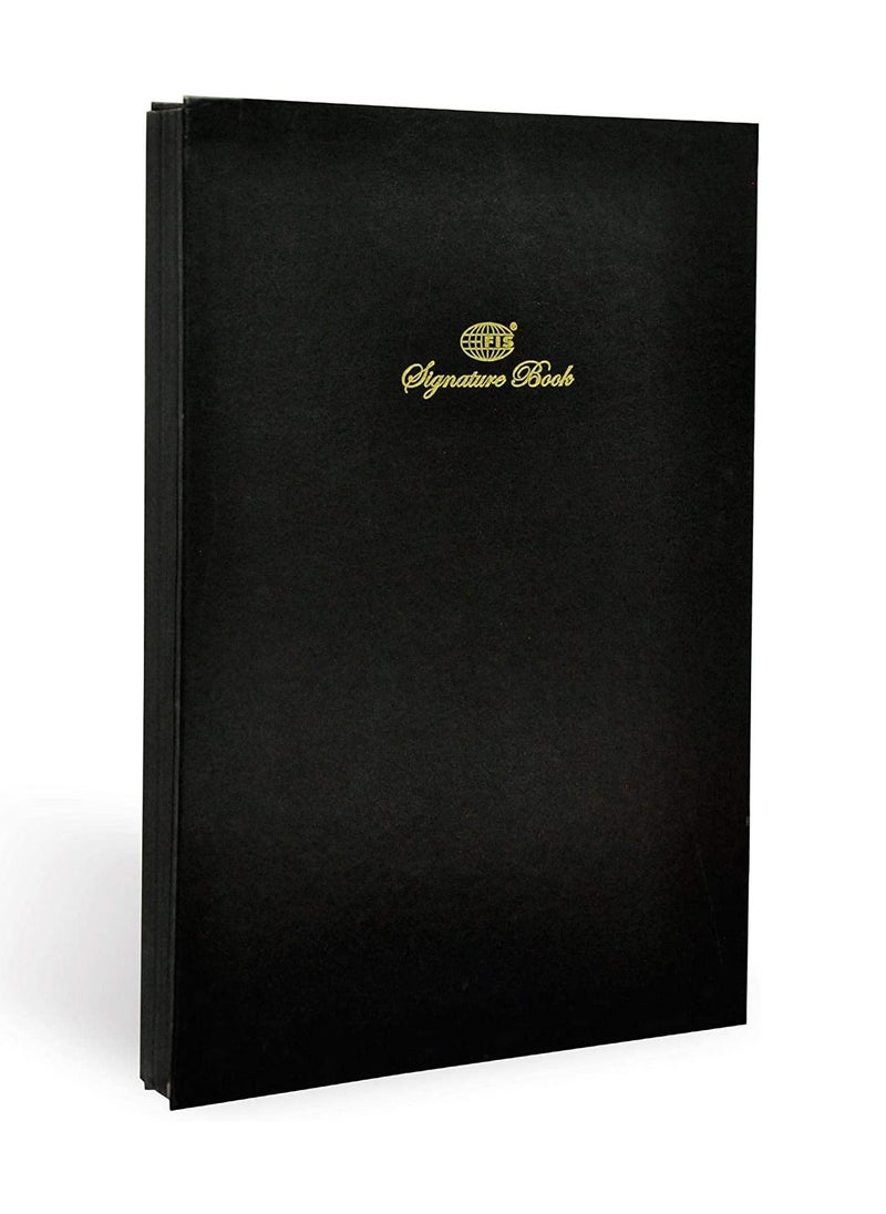 FIS FIS Signature Book, Vinyl Material Cover, 20 Sheets, Black Color, 240 x 340 mm - FSCL20BK  - Image 1