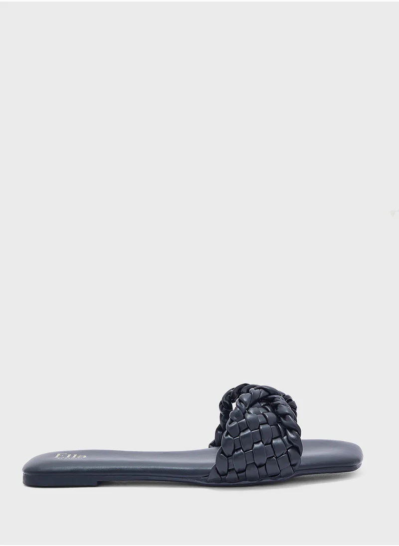 ايلا Twisted weave Detail Flat Sandal