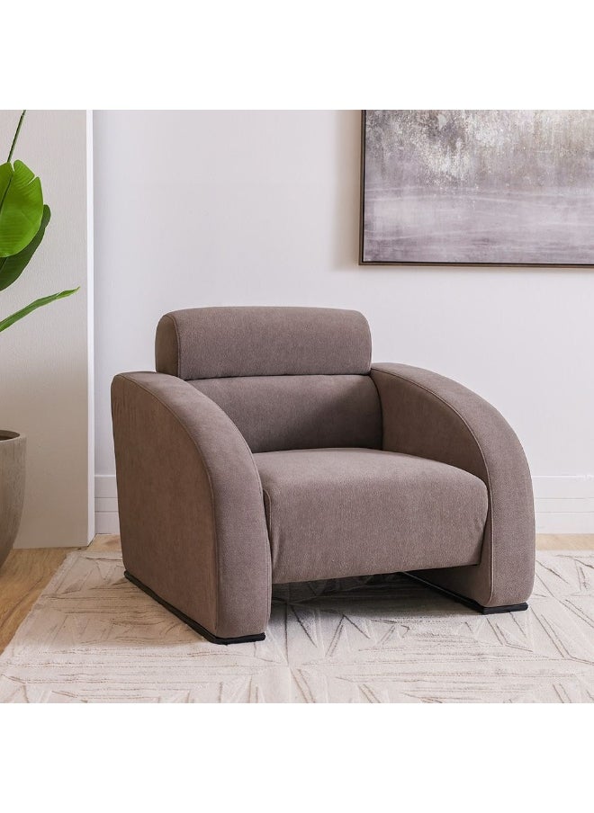 DANUBE HOME NimeraÂ  1 Seater Fabric Sofa Armchair Modern Design Single Seater Accent Chair Comfortable Living Room Furniture - Beige  - Image 5