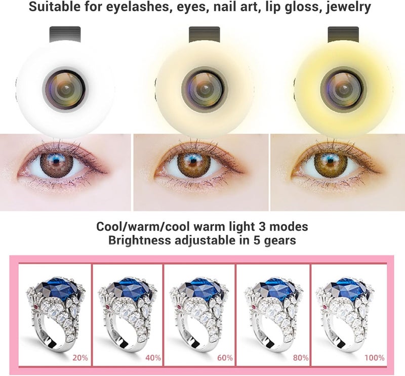 عدسة ماكرو GOWENIC 15X، مع 28 مصباح LED بدرجة حرارة لونية 3000K-6500K للتصوير الفوتوغرافي بالهاتف الذكي وتسجيل الفيديو القريب - Image 2