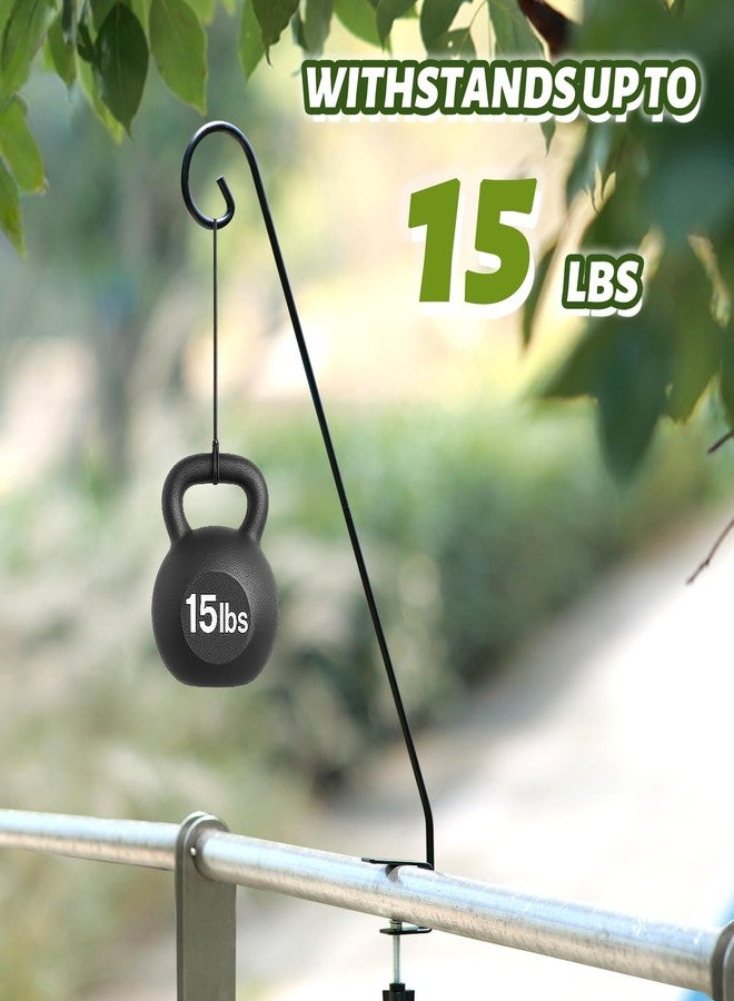 MIXXIDEA Heavy Duty Deck Rail Pole Deck Hook, Extensible and Adjustable Deck Hook for Hanging Bird Feeder, Plants, Suet Baskets,Wind Chimes,Lanterns (Curled Hook-2 Pack) - Image 3