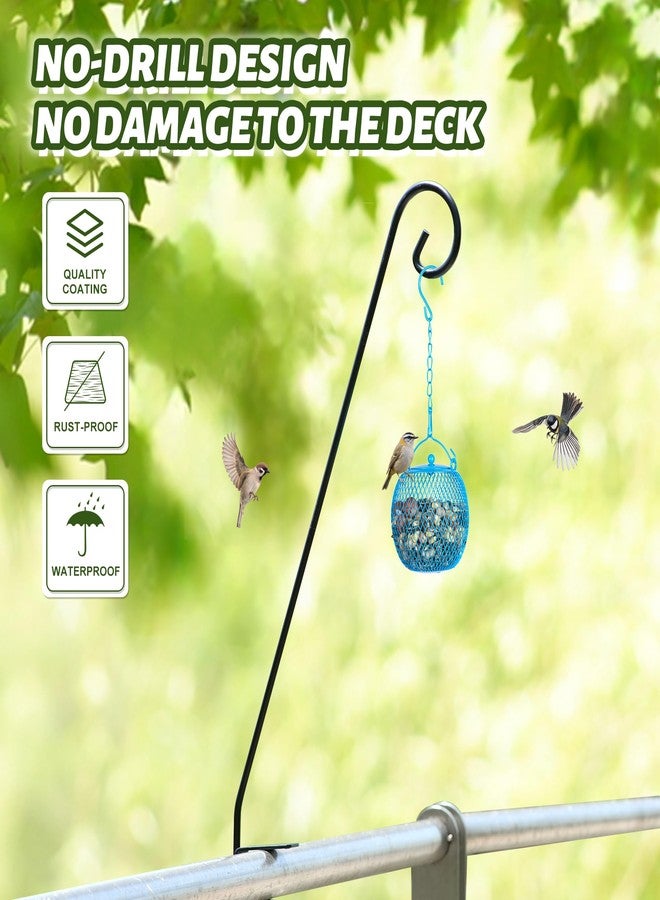 MIXXIDEA Heavy Duty Deck Rail Pole Deck Hook, Extensible and Adjustable Deck Hook for Hanging Bird Feeder, Plants, Suet Baskets,Wind Chimes,Lanterns (Curled Hook-2 Pack) - Image 4