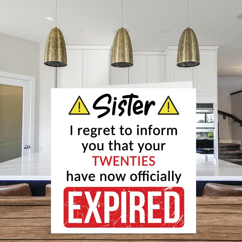 Stuff4 Funny 30th Birthday Cards for Sister - Your Twenties Have Expired - Happy Birthday Card for Sister from Brother Step Sister Sibling  5.7 x 5.7 Inch Banter Joke Humour Bday Greeting Cards Gift - Image 3