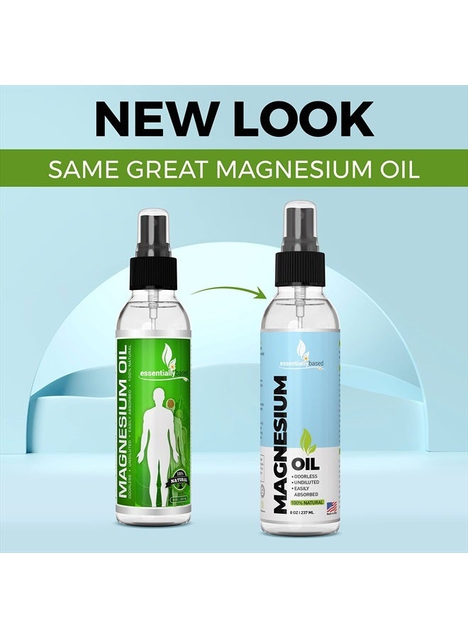 essentiallybased Magnesium Oil Spray - Large 8oz Size - Extra Strength - 100% Pure for Less Sting - Less Itch - Essential Mineral Source - Made in USA - Image 2