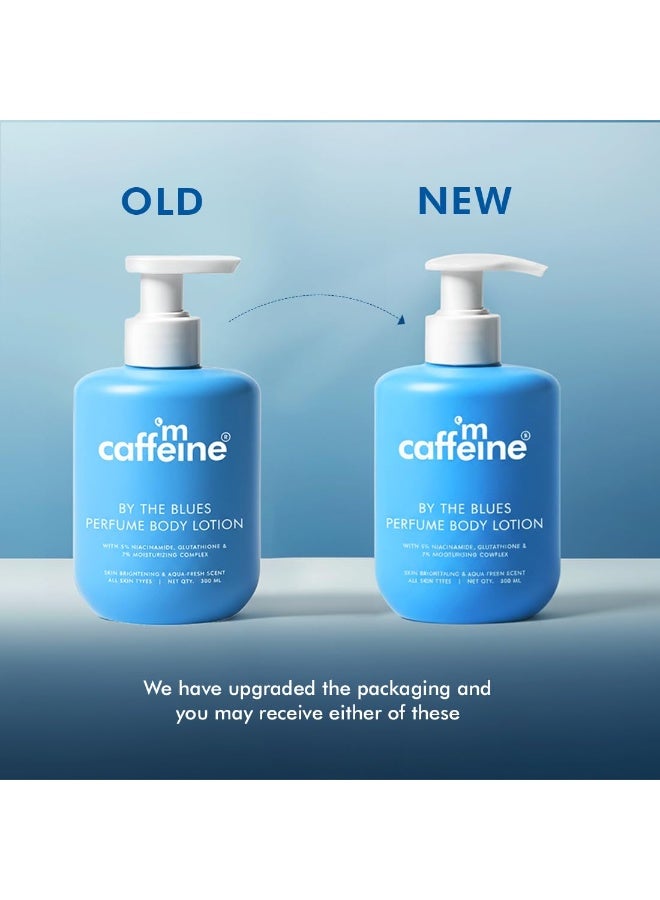 إم كافيين لوشن الجسم إم كافيين باي ذا بلوز، ٣٠٠ مل | ٥٪ نياسيناميد وغلوتاثيون لتفتيح البشرة وإزالة السمرة | عطر خشبي مائي | ترطيب يدوم ٧٢ ساعة | لوشن الجسم الكريمي للاستخدام اليومي في الشتاء للرجال والنساء | للبشرة الجافة - Image 3