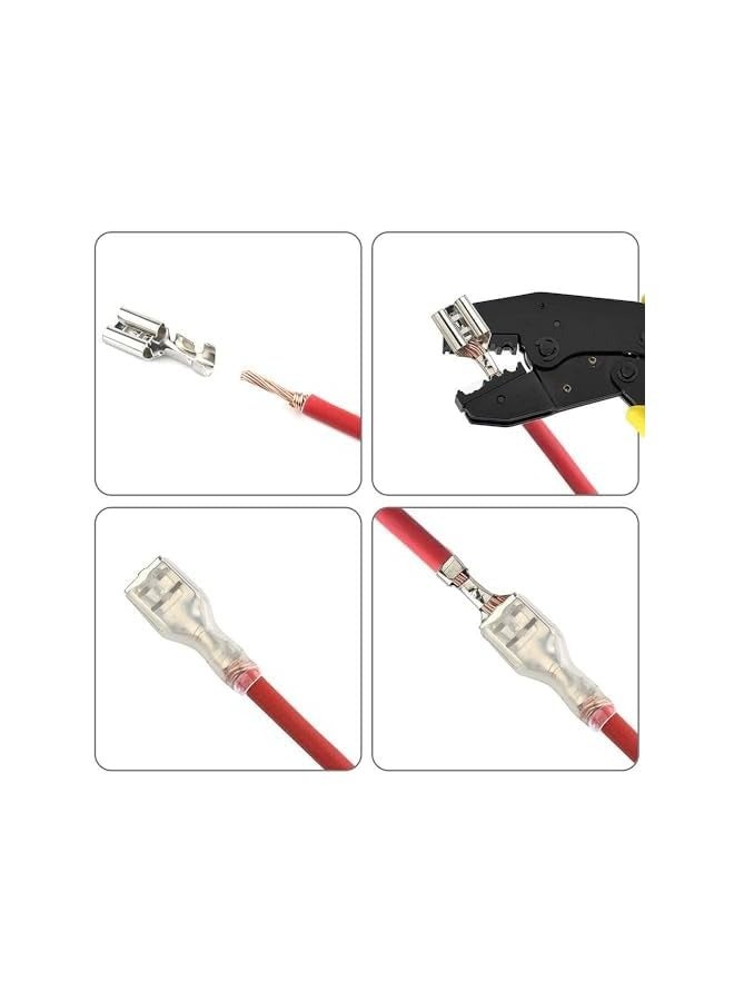 erorex 270 Pieces Quick Connector Male Bus Spade Connector Crimp Terminal Assortment Kit, 2.8/4.8/6.3mm Spade Quick Disconnect Connector Kit for Electrical Wiring Car Audio Speakers - Image 2