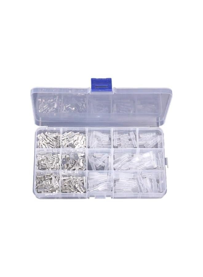 erorex 270 Pieces Quick Connector Male Bus Spade Connector Crimp Terminal Assortment Kit, 2.8/4.8/6.3mm Spade Quick Disconnect Connector Kit for Electrical Wiring Car Audio Speakers - Image 3